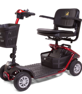  4-Wheel Portable Mobility Scooter - Red, Medium/Large,  up to 300 lbs., none