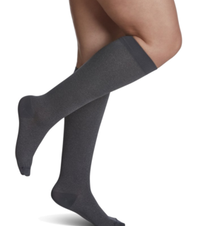 SIGVARIS Women's Microfiber Patterns 143 Calf High Compression Socks 15-20mmHg - Gray