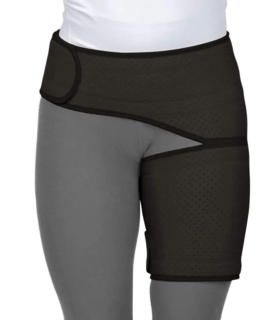 Groin Brace,  adjustable compression wrap - Black