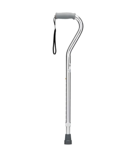 Heavy Duty Walking Cane Offset Handle, 500 lb - Silver