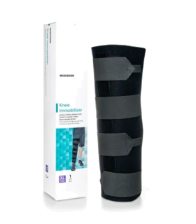McKesson Knee Immobilizer Brace for Women and Men Extra Large Plus Size Adjustable Leg Straightener, Fits Left or Right Leg, - Black, XL, none, none