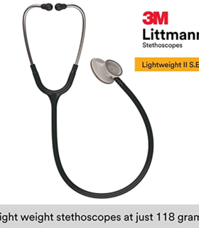 Littmann Lightweight Stethoscope  II S.E., Black Tube, 28 - Black