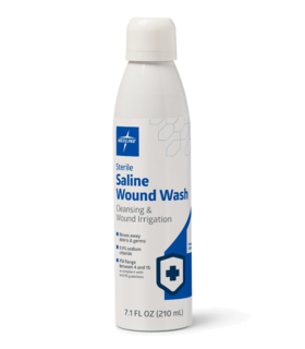 Saline Wound Wash Medline  Curad 7.1-oz. Sterile  Spray - Blue