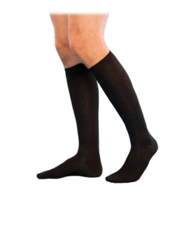  Men's Casual Cotton Knee High Socks  - Black, L, none, none