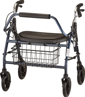 Mighty Mack Heavy Duty Rollator Walker 500 lb Weight Capacity, Bariatrics - Navy Blue