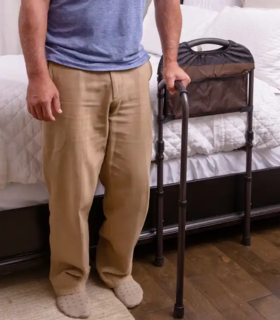 Mobility aid Rail bed mount Compatible Most Traditional Bed Types - Black