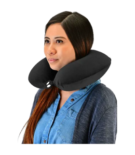 NOVA NECK PILLOW MEMORY FOAM LUXURIOUS VELOUR COVER BLACK - Black, none, none, none