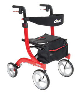 Nitro Aluminum Rollator, 10" Casters adjustable height drive medical - Red
