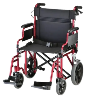 Nova 22" Heavy Duty Transport Chair - Red