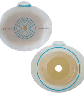 Ostomy Barrier SenSura® Mio Click Trim to Fit, Extended Wear Elastic Adhesive 50 mm Flange Red Code System 35 to 45 mm Opening - Gray