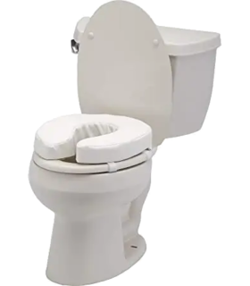 PADDED TOILET SEAT RISER   - White