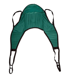 Padded Divided Leg Sling 4 Point Cradle With Head Support - Green, SM