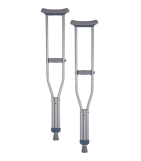 Pediatric Aluminum Crutch lightweight quick adjust - Silver