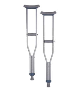 Pediatric Aluminum Crutch lightweight quick adjust - Silver