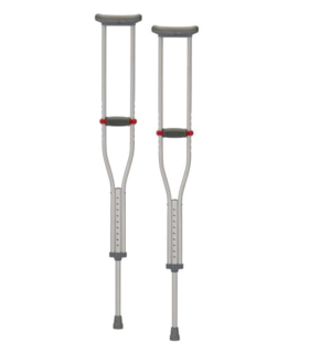 Quick Adjust Crutches Pediatric Lightweight aluminum Nova - Silver