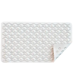  RUBBER BATH MAT WHITE CIRCLES Textured top Bubbles Nova - White, none, none, none