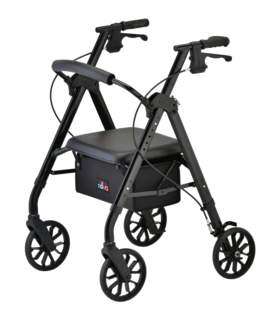 STAR 8 Rollator Walker, 8" Wheels & Standard Size, Black - Black