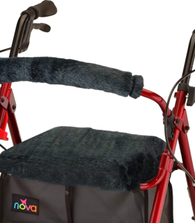 Seat and Back Cover For Rolling Walkers - Black Puma - Black, none, none, none