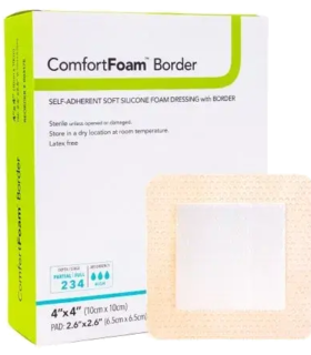 Silicone Foam Dressing 6 x 6 Inch Breathable Absorbent  McKesson - Yellow