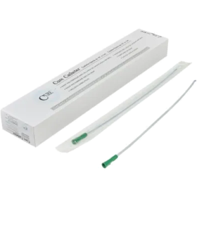 Urethral Catheter Coude Tip Uncoated PVC 14 Fr. 16 Inch - Green