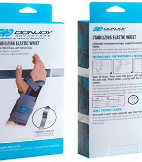 Stabilizing Elastic Wrist Brace for Carpal Tunnel, Sprains, Strains, Tendinitis, Instabilities, Palm Stay - Brown, Medium/Large