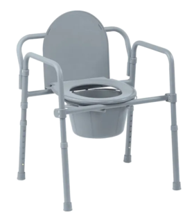 Steel Folding Commode Chair - Gray