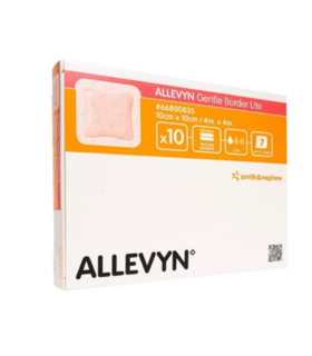 Thin Silicone Foam Dressing Allevyn Gentle Border -  Orange