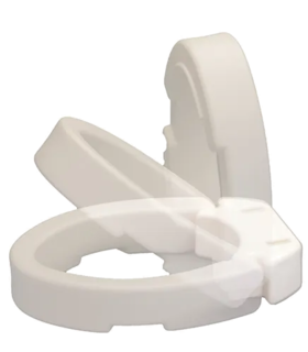 Toilet Seat Riser - Hinged - Standard INSTALLS EASILY Nova Medical - White, none, none, none