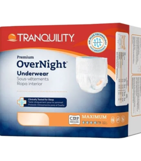 Tranquility Premium OverNight Absorbent Unisex Adult Underwear, Case of 56  and Case of 48 - White, XL