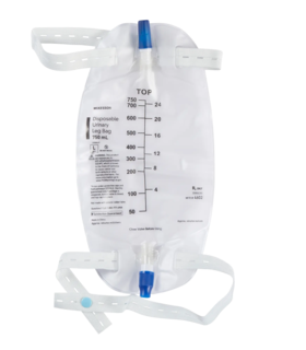 Urinary Leg Bag McKesson Anti-Reflux Valve Sterile 750 mL Vinyl