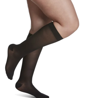 Women's Closed Toe Calf Compression Hose - Black