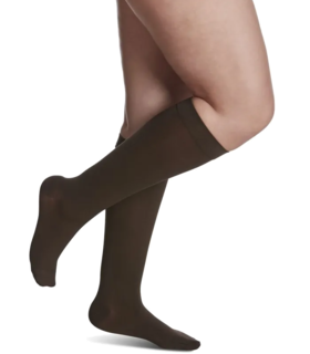  Women’s Style Closed Toe Calf-High Socks - Brown