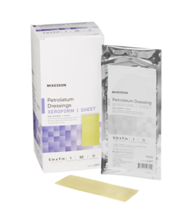 Xeroform Petrolatum Impregnated Dressing McKesson Rectangle 5 X 9 Inch Sterile