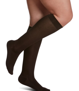 Zurich Collection 20-30mmHg Women's Sea Island Cotton Socks - Black