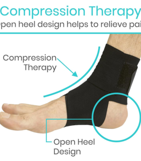 Ankle Wraps stabilizing INCLUDES TWO WRAPS latex-free Vive Health - Gray, M, none, none