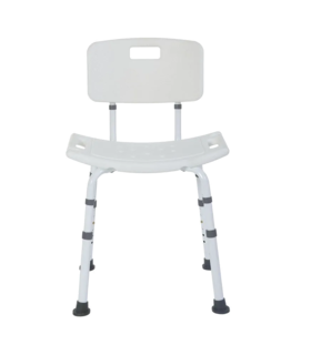Deluxe Aluminum Shower Bench/Chair with Back - White - White