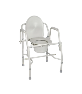 STEEL DROP ARM COMMODE - White