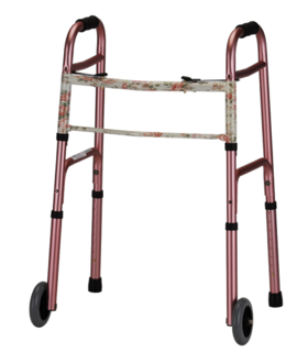  FOLDING WALKERS WITH 5" WHEELS DSNR PINK - Red
