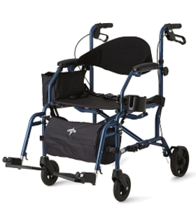 Combination Rollator Transport Chair Rollator Wheelchair - Blue