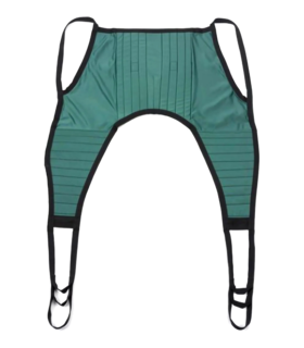 Padded Divided Leg Sling 4 Point Cradle Without Head Support - Green, SM