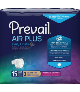 Unisex Adult Incontinence Brief Prevail® Air™ Size 3  - Beige