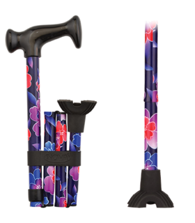 FOLDING CANE QT MAUI FLOWERS nova medical