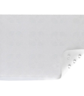 RUBBER BATH MAT BLUE CIRCLES White Shell  White - Blue, none, none, none