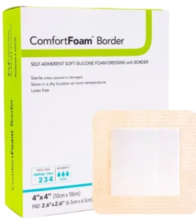 DermaRite ComfortFoam Border Self-Adherent Soft Silicone  - Brown