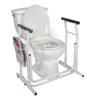 Free-standing Toilet Safety Rail - White