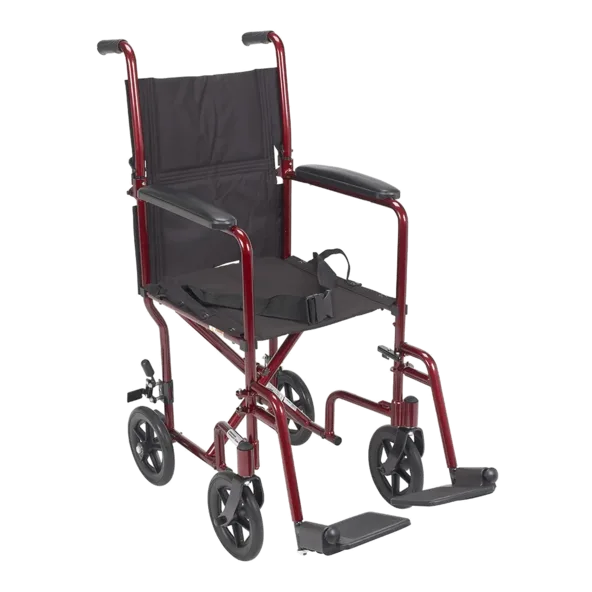 Aluminum Transport Chair Red 19"