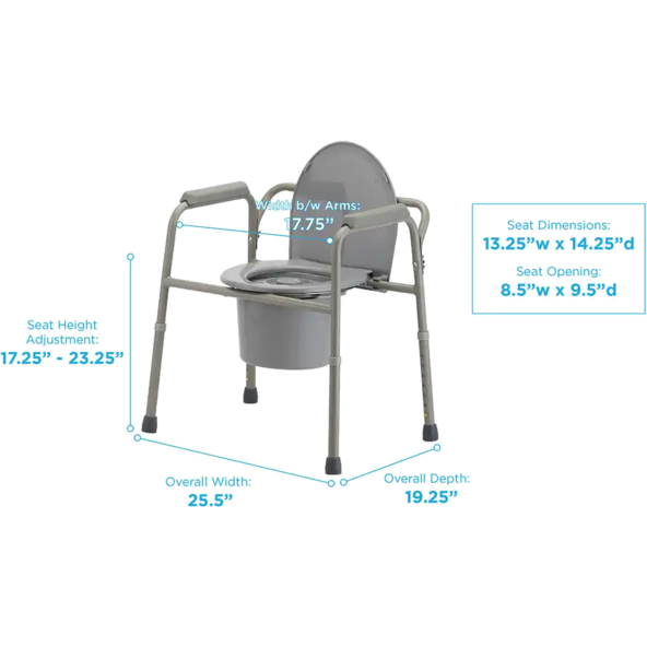 3 - 1 Commode with Back Nova 8450