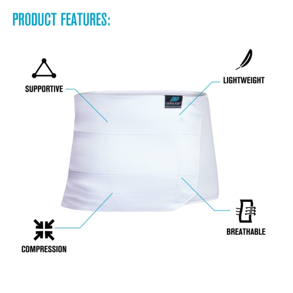 ABDOMINAL SUPPORT soft, three-panel DonJoy Advantage  DA161SR01-WHT-S