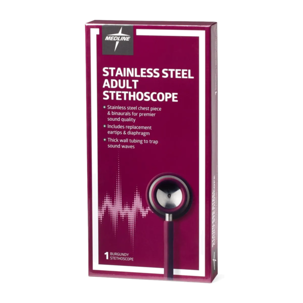 Adult Elite Stainless Steel Stethoscope Durable, 22-inch Medline MDS92280