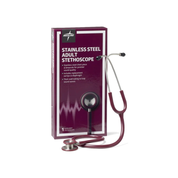 Adult Elite Stainless Steel Stethoscope Durable, 22-inch Medline MDS92280